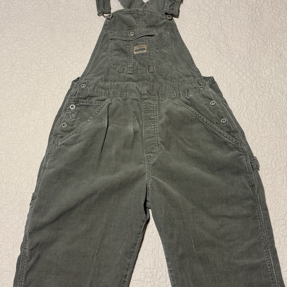 VTG Old Navy Overalls Unisex Small Gray Corduroy Y2K Grunge Skater Carpenter 90s - Picture 8 of 14